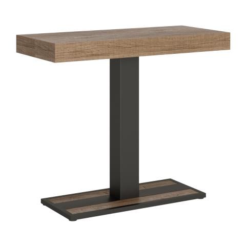 Consolle Allungabile 90x40/196 Cm Capital Small Premium Telaio Antracite - Cemento - Foto 1