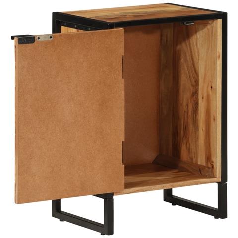 Mobile Da Bagno 40x30x60 Cm In Legno Massello Di Acacia E Ferro - Foto 2