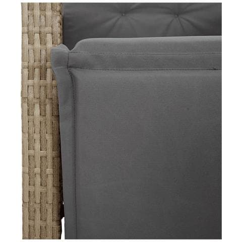 Sedia Reclinabile Giardino E Poggiapiedi Beige Misto Polyrattan - Foto 8