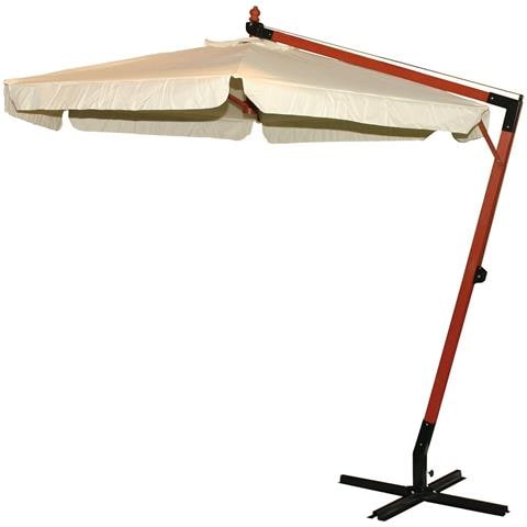 Ombrellone Da Giardino In Legno Naturale 300 Cm Telo Bordeaux - Foto 2