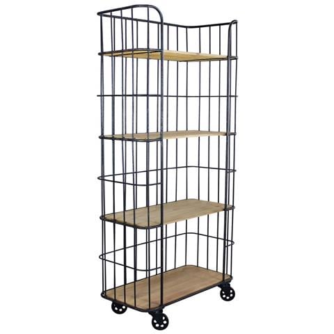 Mobile Scaffale In Legno E Metallo A 4 Ripiani Con Ruote Linea Classic - Foto 1