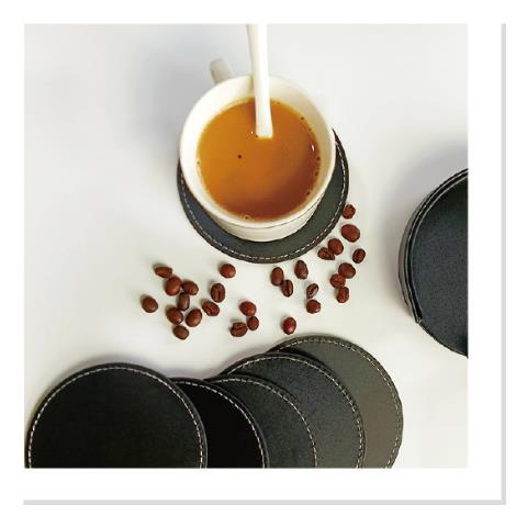 Set Di 10 Cuscinetti Termoisolanti In Pelle Pu Black - Foto 3