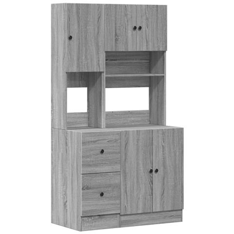Mobile Da Cucina Grigio Sonoma 95x50x180cm In Legno Multistrato - Foto 1