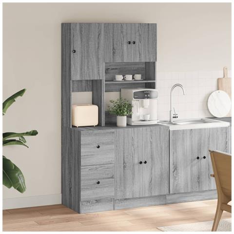 Mobile Da Cucina Grigio Sonoma 95x50x180cm In Legno Multistrato - Foto 2