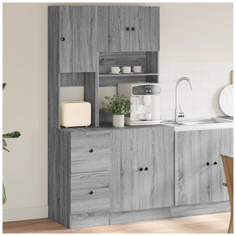 Mobile Da Cucina Grigio Sonoma 95x50x180cm In Legno Multistrato - Foto 8