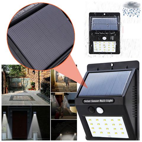 Faretto 20 Led Solare Esterno Lampada Giardino Faretti Sensore Movimento Luce - Foto 1