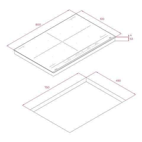 Piano Cottura IZF 88770 MST a Induzione 5 Zone Cottura da 80 cm Colore Nero - Foto 7