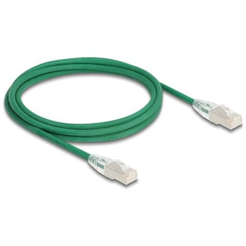 Cavo di rete RJ45 Cat. 6A maschio-maschio con chiusura curva U /FTP Slim da 2 m verde - Foto 1