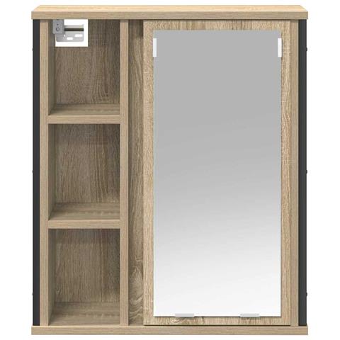 Pensile da Bagno con Specchio Rovere Sonoma 50x21x60 cm - Foto 2