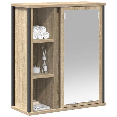 Pensile da Bagno con Specchio Rovere Sonoma 50x21x60 cm - Foto 9