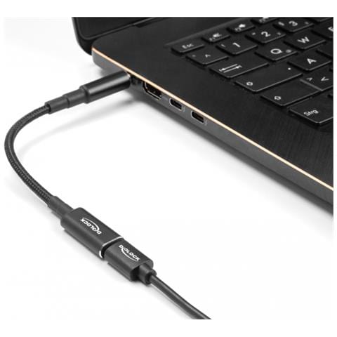 Cavo adattatore per portatile Cavo di ricarica USB Type-C femmina per HP 4,8 x 1,7 mm maschio 90° angolato 15 cm - Foto 2
