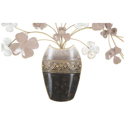 Decorazione In Metallo 3d Fiori 35 - Multicolore - Metallo - 87,5x6x46 Cm - Foto 2