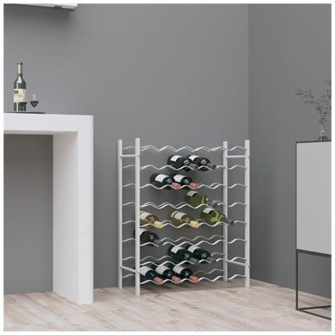 Lusso Casadino -  Portabottiglie Per 48 Bottiglie Bianco In Metallo - Foto 2