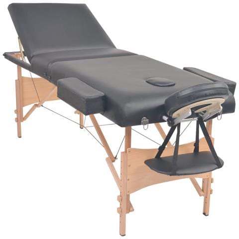 Lettino Da Massaggio 3 Zone Pieghevole Spessore 10 Cm Nero - Foto 1