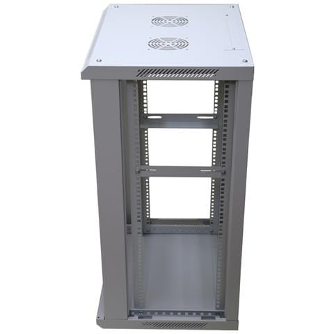 Extralink Armadio per montaggio su rack 18U 600x450 Grigio montaggio a parete, Da parete, 18U, 180 kg, Lucchetti, Griglie, Grigio - Foto 2