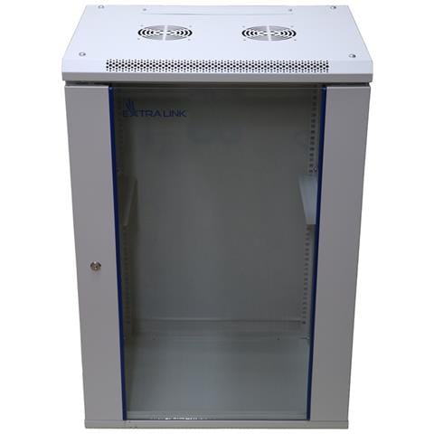 Extralink Armadio per montaggio su rack 18U 600x450 Grigio montaggio a parete, Da parete, 18U, 180 kg, Lucchetti, Griglie, Grigio - Foto 1