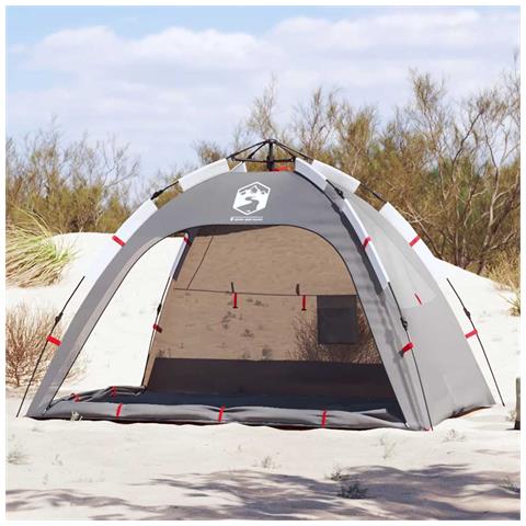 Tenda da Spiaggia 2 Persone Grigio Rilascio Rapido Impermeabile - Foto 2