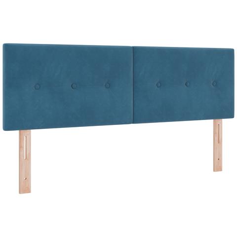 Testiera imbottita Blu scuro 140 cm Velluto - Foto 1