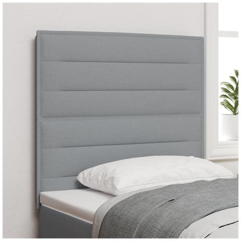 Testiera Design Linee Grigio Chiaro 100 cm Tessuto - Foto 2