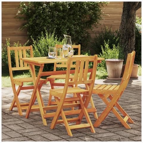 Sedie da Giardino Pieghevoli  4 pcs 36x46x86 cm Legno Massello di Acacia, Sedie da Giardino Pieghevoli  2 pcs 36x46x85 cm Legno Massello di Acacia - Foto 2