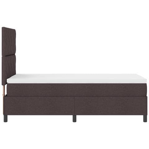 Letto con Rete a Molla e Materasso & LED Marrone Scuro 90x190 cm in Tessuto - Foto 9