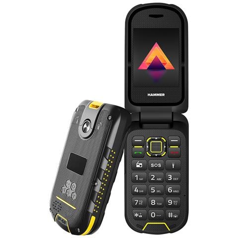 Telefono A Conchiglia Rinforzato Doppio Schermo Sos, Nero - Foto 1