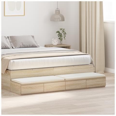Cassetti per Letto  Rovere Sonoma 160x36,5x16,5 cm in legno ingegnerizzato - Foto 2