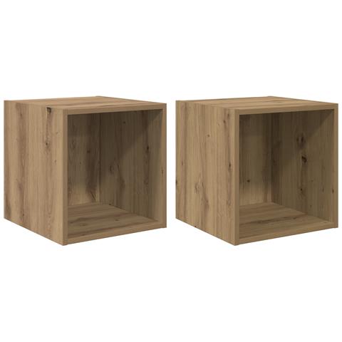 Armadi a Muro 2 pcs Rovere Artigianale 37x37x37 cm Legno Ingegnerizzato - Foto 1
