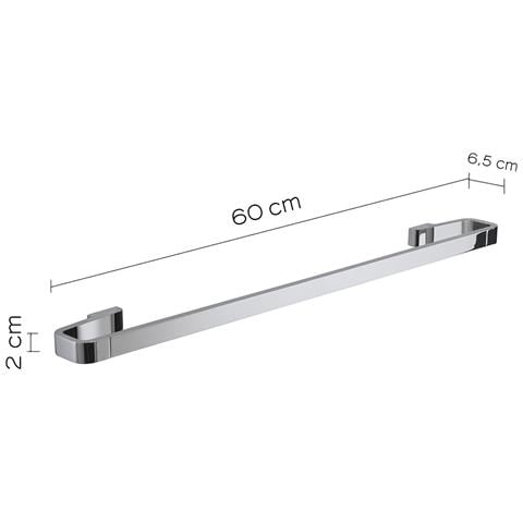 Portasalviette 60 Cm Da Muro In Ottone E Cromall A821-60 Serie Samoa Cromato - Foto 2