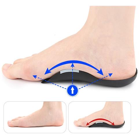 Plantari Ortopedici Regolabili Per Piede Piatto, Supporto Arco Plantare - 1 Paio Black+blue M - Foto 2