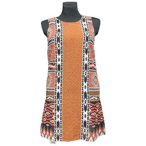 Solo Abito Al Ginocchio Senza Maniche Elegante Comodo Arancione 34 - Foto 1