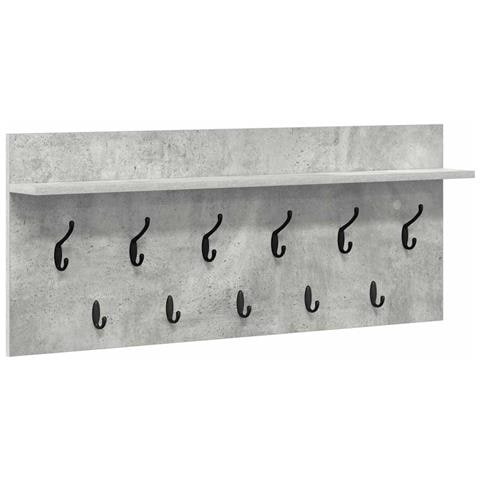 Appendiabiti a muro Grigio cemento Legno multistrato - Foto 1