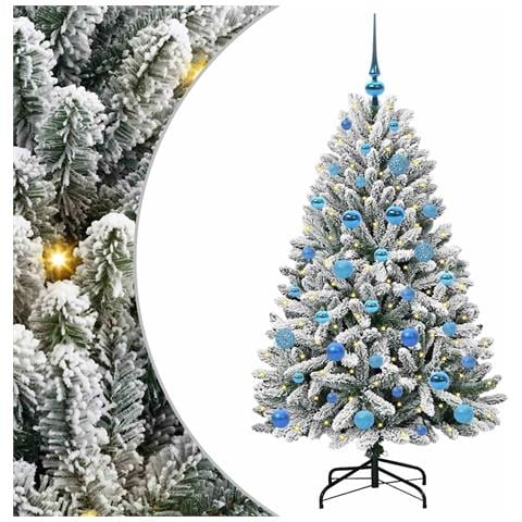 Albero di Natale artificiale con 150 LED Verde e Bianco 150 cm - Foto 1