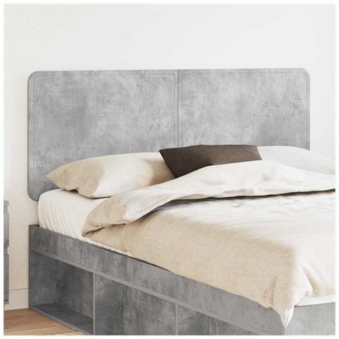 Testiera con testiera Grigio cemento 160 cm Legno multistrato - Foto 2