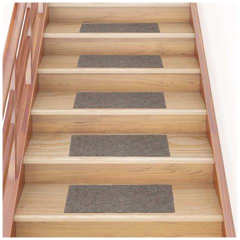 Tappetini per scale autoadesivi 30 pz 60x25 cm beige rettangolari - Foto 2