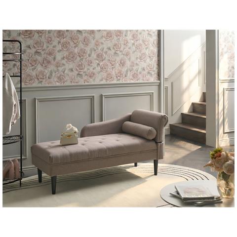 Chaise Longue Versione Destra Yvoire Tessuto Tortora - Foto 1