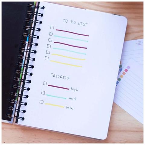 Quaderno A5 Rigido A Spirale 180 Pagine Motivo Personaggi Bt21 Fun, Blu / Marrone - Foto 5