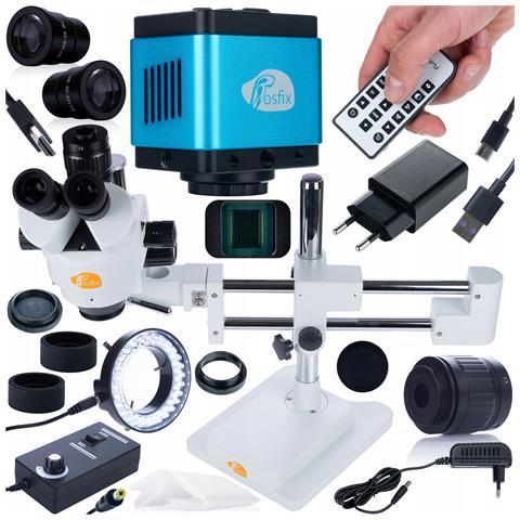 Mikroscopio Stereoscopico Trinoculare Jupiter Pro Msjp-t-sdms1 - Zoom 7x-45x, Testa Rotante 360°, Illuminatore 144xled, Camera 8,29mp - Foto 1