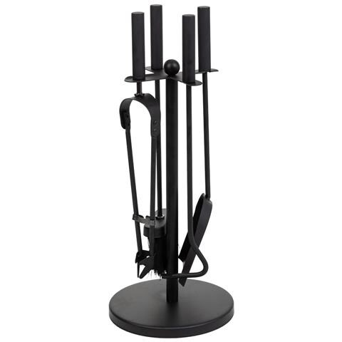 Set Di 5 Utensili Per Caminetto In Metallo Nero - Foto 1