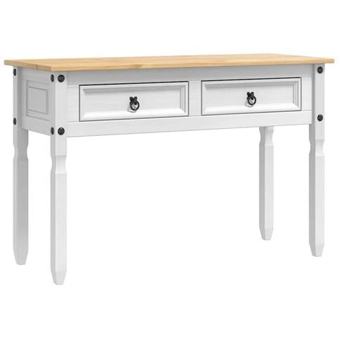 Tavolino Corona Bianco 115 x 46 x 73 cm Pino massello - Foto 1