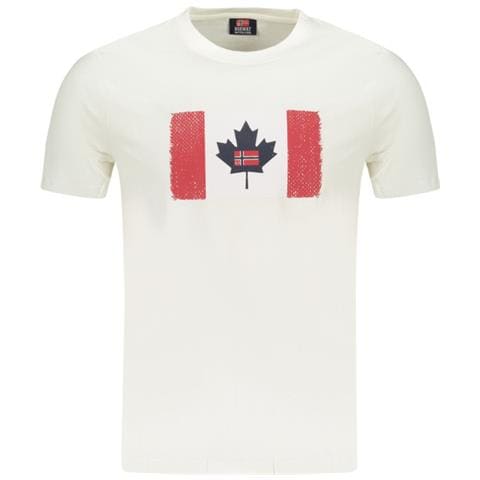 MAGLIETTA DA UOMO A MANICHE CORTE NORVEGIA 1963 BIANCA - Colore: Bianco, Taglia: XL - Foto 1