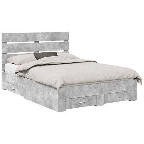 Struttura del letto con cassetto Grigio cemento 160 x 200 cm - Foto 1