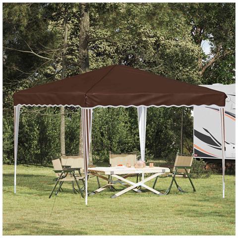 Tenda per feste a pop-up 288 x 288 x 245 cm Marrone - Foto 2
