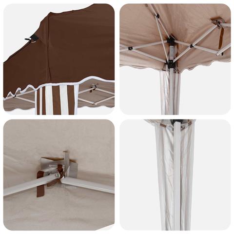 Tenda per feste a pop-up 288 x 288 x 245 cm Marrone - Foto 9