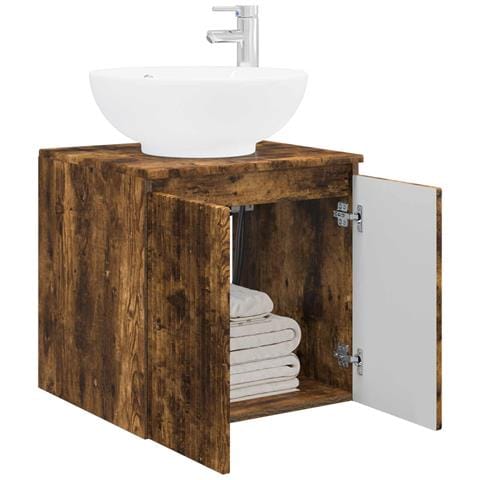 Mobile Lavabo da Parete Rovere Fumo 49,5 x 44,5 x 65 cm - Foto 2