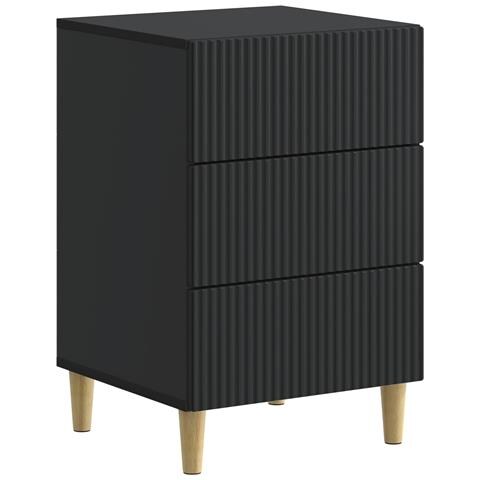 Armadio da Notte Nero 43 x 41 x 66,5 cm Legno ingegnerizzato - Foto 1