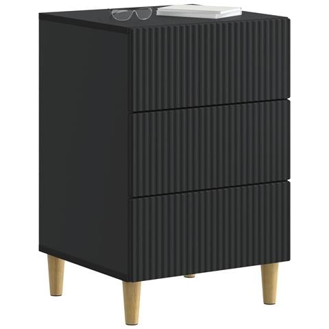 Armadio da Notte Nero 43 x 41 x 66,5 cm Legno ingegnerizzato - Foto 2