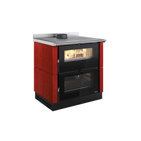 La Nordica Verona XXL VST Maiolica, Caminetto freestanding, Chiuso, A legna, Bordeaux, Interno, Orizzontale - Foto 1