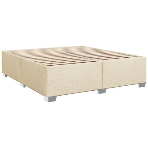 Letto box spring con materasso Crema 200 x 200 cm Tessuto - Foto 10