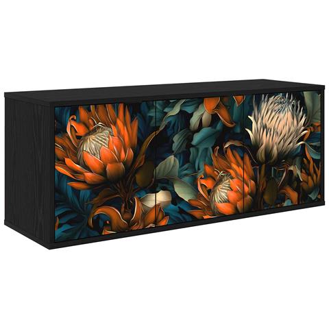 Mobile TV da Parete LOCHEM 102 x 33 x 40 cm Rovere Nero - Foto 1